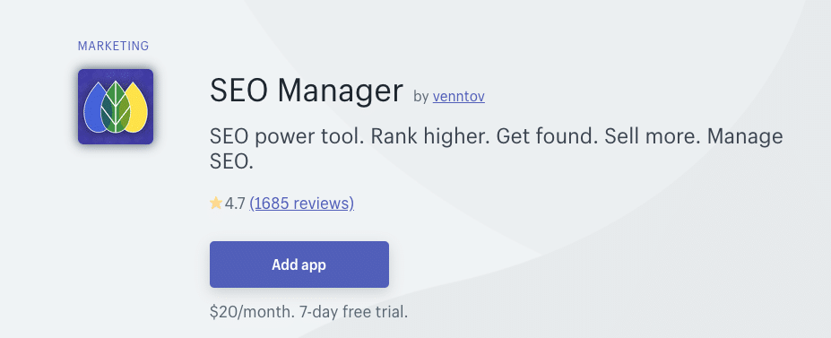 Shopify SEO Plugin: SEO Manager App Shopify