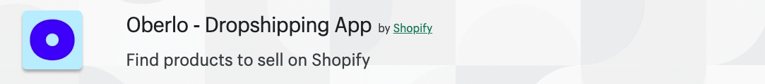 Oberlo Dropshipping App for Shopify